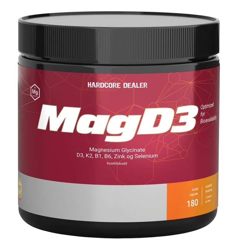 MagD3 Magnesium Glysinat - 180 Kapsler