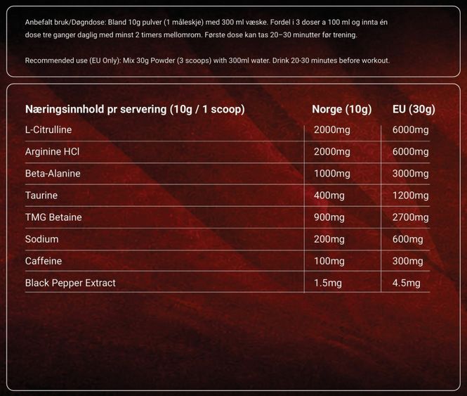 Hovedbilde Dominion Preworkout - Citrus - 500g